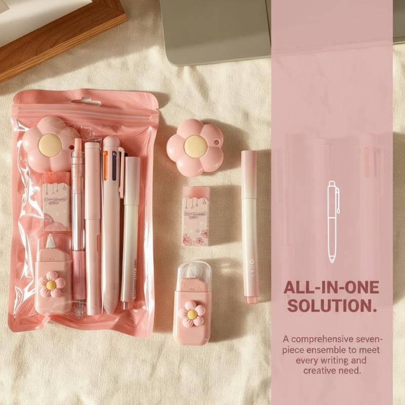 Stationery Supplier - 7개 프리미엄 문구 세트, 중성펜 학습