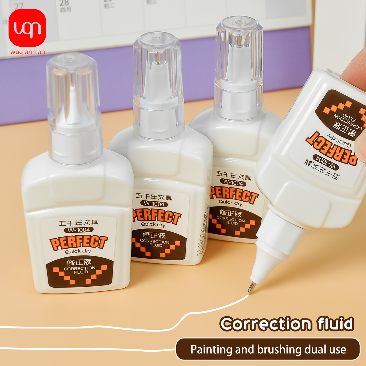 Correction Fluid White - WQN-3/6/12PCS18ml 수정액 휴대용 학생용 빠른 건조