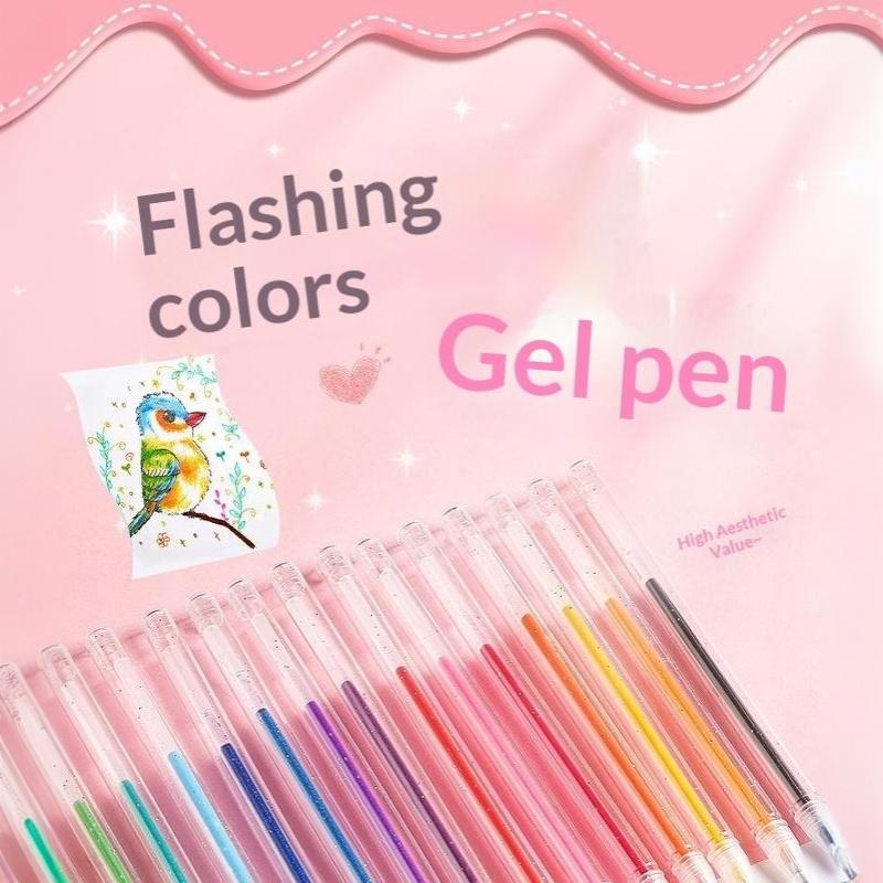 Gel Ink Pen Set - 8/12/18 색상 글리터 젤 펜 1.2mm