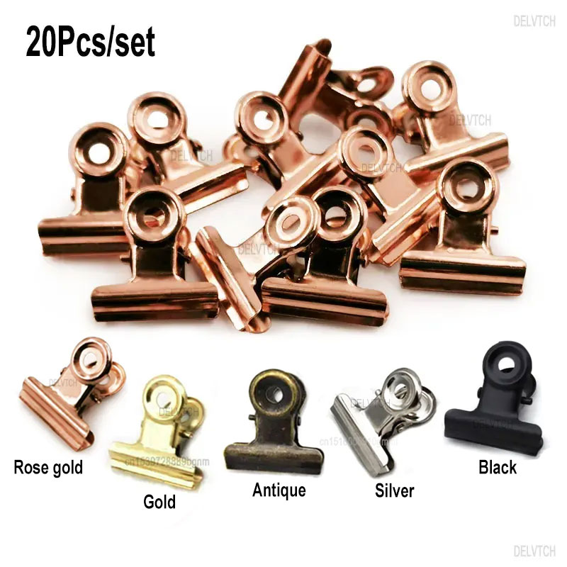 Binder Clip Assorted - 20개/세트 21mm*23mm 원형 금속 클립 티켓