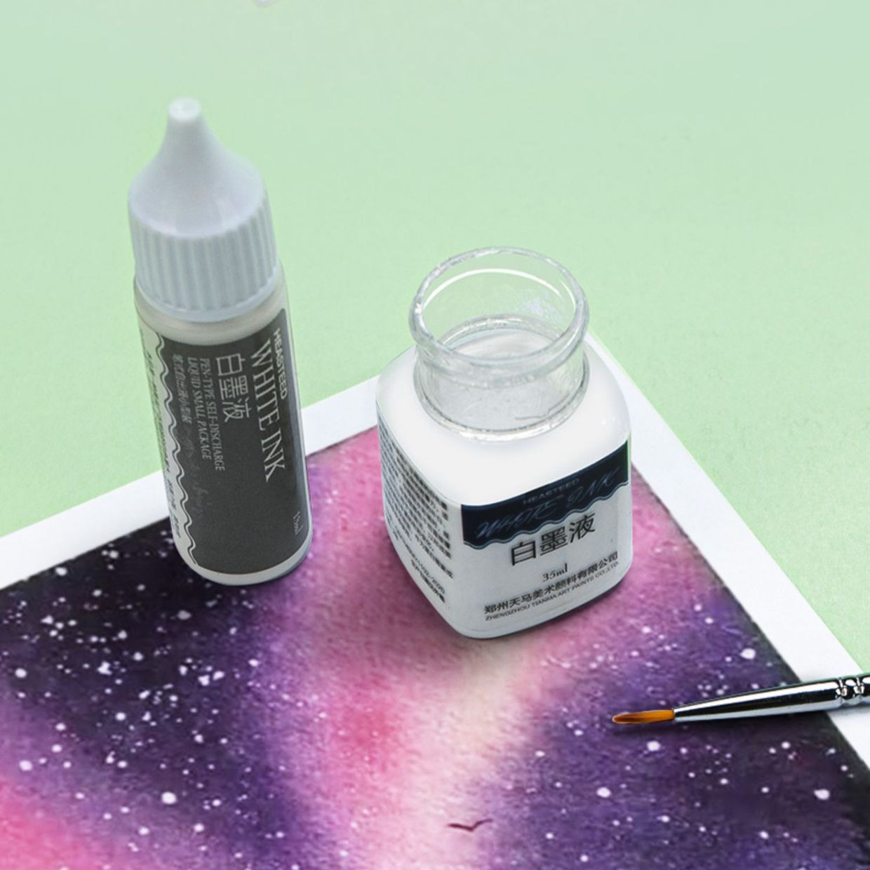 Correction Fluid White - 18ml/35ml 화이트 잉크, 딥펜 브러쉬 아트