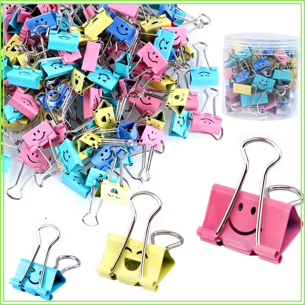 Binder Clip Assorted - 80개입 다양한 종류의 바인더 클립, 귀여운