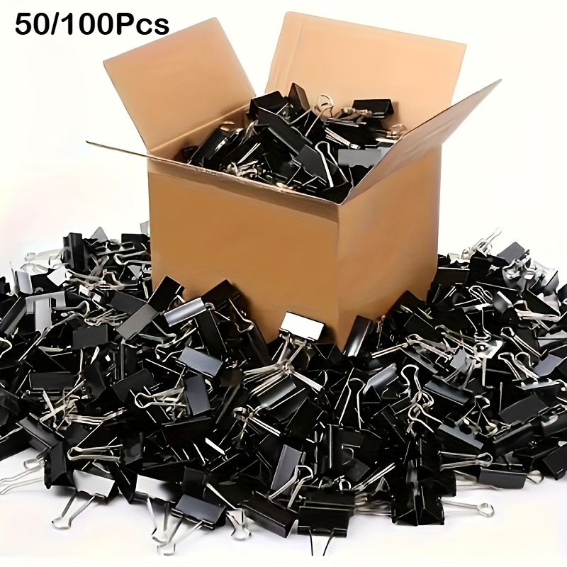 Binder Clip Assorted - 컬러 및 블랙 바인더 클립 사무용