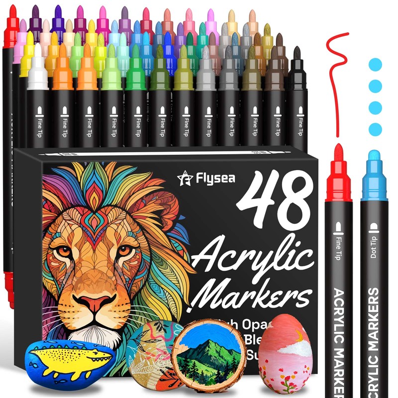 Copic Marker Classic - 24/36/48색 듀얼팁 아크릴 물감 펜, 가는