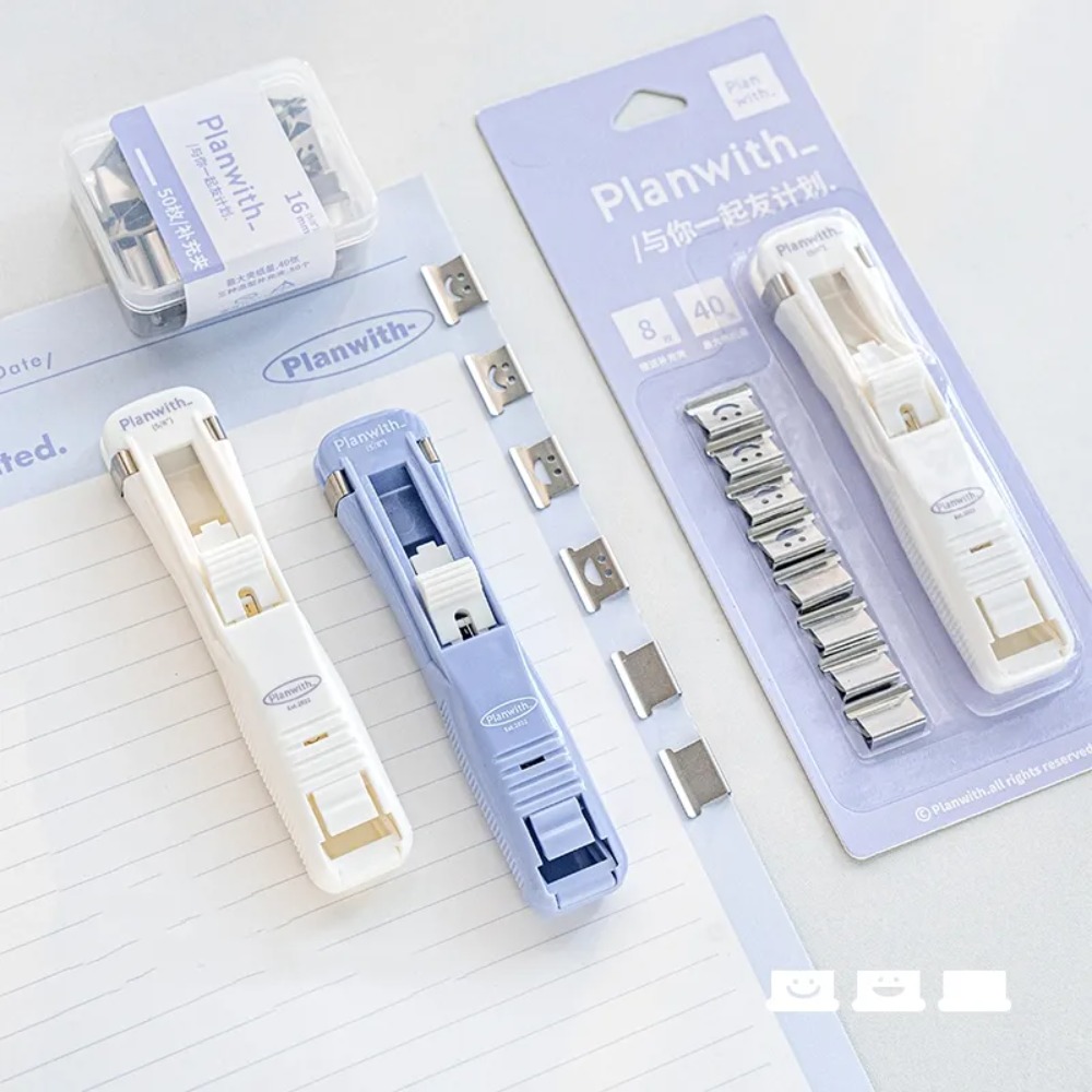 Binder Clip Assorted - 스마일 디자인 푸시 페이퍼 클립, 플라스틱