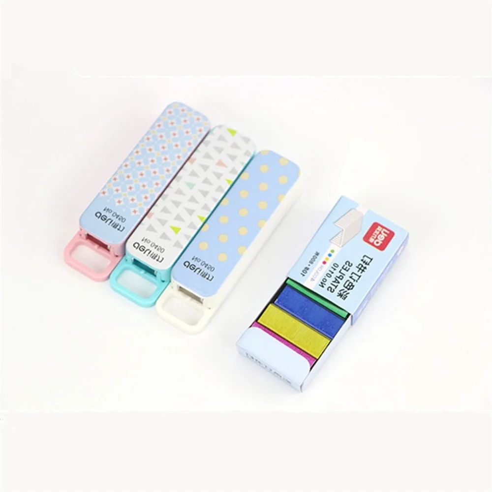 델리 휴대용 컬러 수동 미니 스테이플러 키 체인, 학생 - Stationery And Office Supply Chain 리뷰 및 가격