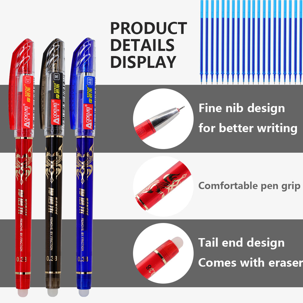 12개/세트 창의적인 지울 수 있는 젤 펜 세트, 검정 - Gel Ink Pen Set 리뷰 및 가격