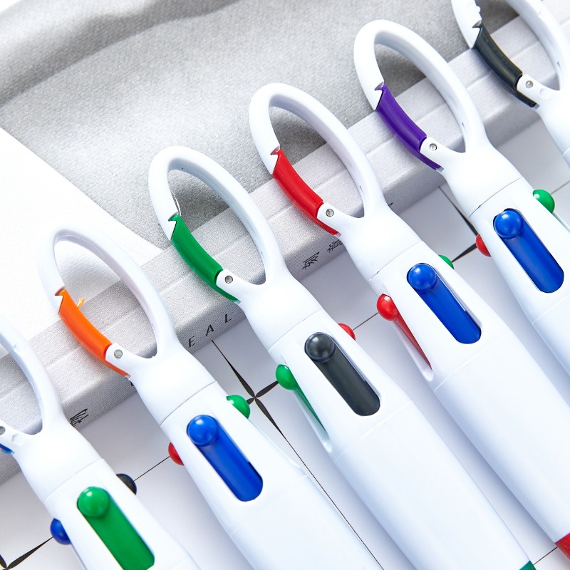 1Pcs 젤 펜 4 색 잉크 휴대용 프레스 볼펜 키 체 - Stationery And Office Supply Chain 리뷰 및 가격