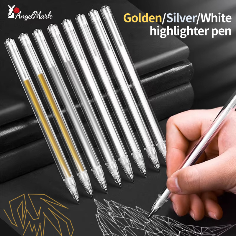 화이트 골드 실버 클래식 하이라이트 펜 샤이닝 리필 페 - Gel Ink Pen Set 리뷰 및 가격