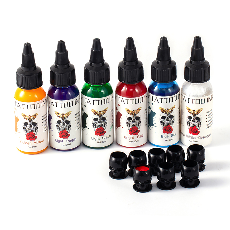 플라스틱 일회용 문신 해골 잉크 컵, 영구 메이크업 안 - Calligraphy Ink Bottle 리뷰 및 가격