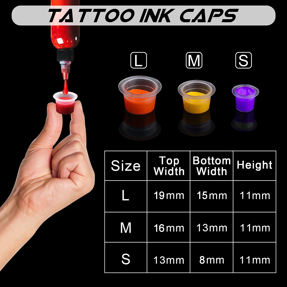 1000/100pcs 일회용 문신 잉크 컵 S/M/L  - Calligraphy Ink Bottle 리뷰 및 가격