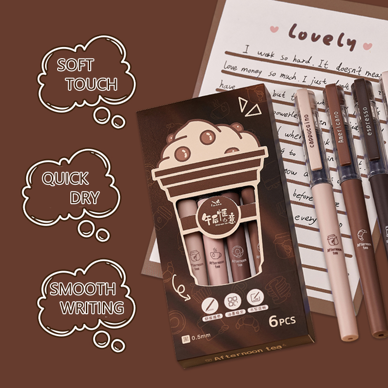 6개 세트 애프터눈 티 시리즈 젤 잉크 펜 패션 디자인 - Gel Ink Pen Set 리뷰 및 가격