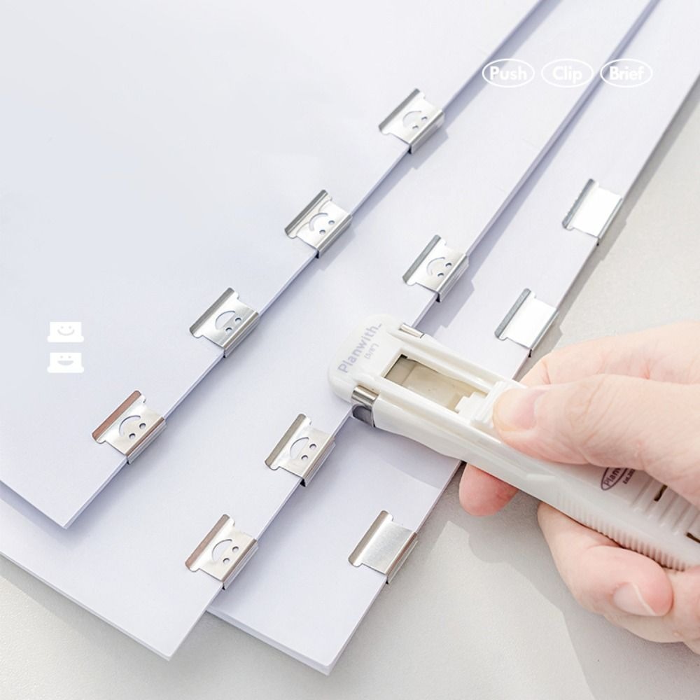 스마일 디자인 푸시 페이퍼 클립, 플라스틱 미니 바인더 - Binder Clip Assorted 리뷰 및 가격